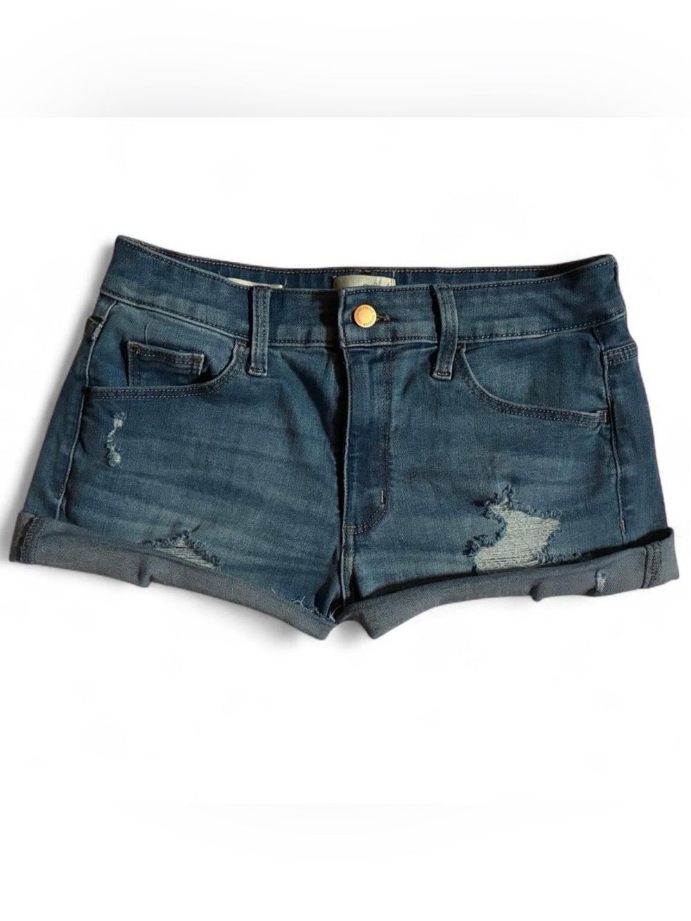 Universal Thread Dark Blue Distressed Denim Shorts